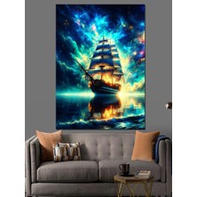 Parlayan Yelkenli Gemi Dekoratif Kanvas - Mdf Ahşap Tablo