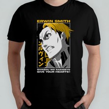 Pixxa Attack On Titan Erwin Smith %100 Pamuklu Bisiklet Yaka T-Shirt Model 1
