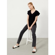 Siyah Regular Fit Pamuklu Tişört