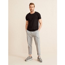 Siyah Slim Fit Pamuklu Tişört