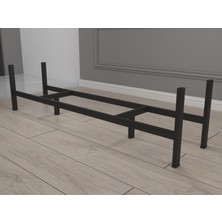 Mdflam Gri Klasör Dolabı Konsol Dolap Metal Ayaklı Tv Ünitesi Büfe Dresuar 142 x 38 x 85H  cm