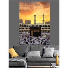 Kutsal Mekanın Güzelliği Kabe Dekoratif Kanvas - Mdf Ahşap Tablo