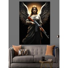 Kanatlı Koruyucu Melek Dekoratif Kanvas - Mdf Ahşap Tablo