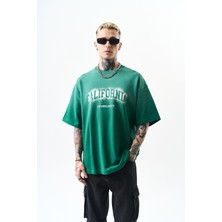 Respire Erkek California Baskılı Oversize T-Shirt Nefti