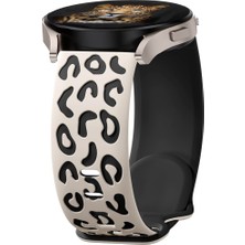 Sneezy Samsung Galaxy Watch 4 5 Serisi ile Uyumlu Leopar Desenli Silikon Kordon Kayış