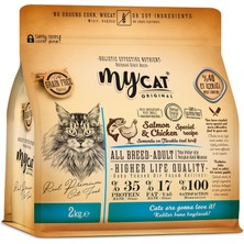 Mycat Orıgınal Az Tahıllı Somon Balıklı ve Tavuk Etli Yetişkin Kedi Maması 2kg