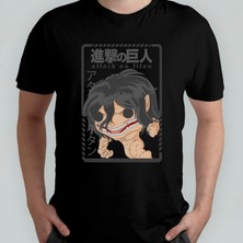 Pixxa Attack On Titan Eren Jaeger Unisex %100 Pamuklu Bisiklet Yaka T-Shirt Model 9