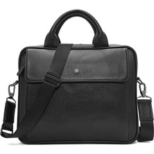 Derimod Erkek Siyah Uzun Askılı Deri Evrak Çantası 24WBD3405FT