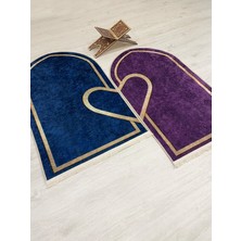 2 Li Çift Seccadesi Ebat 75 x 125 Lacivert - Mor