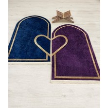 2 Li Çift Seccadesi Ebat 75 x 125 Lacivert - Mor