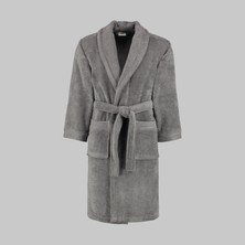 Sarev Soho Gri %100 Pamuk Large Beden Bornoz