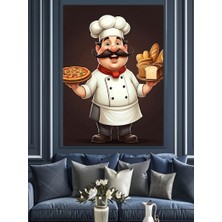 Pizza Şefi Dekoratif Kanvas - Mdf Ahşap Tablo