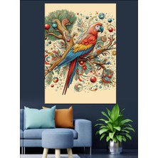 Renkli Kuş Dekoratif Kanvas - Mdf Ahşap Tablo