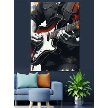 Gitar Çalan Dekoratif Kanvas - Mdf Ahşap Tablo