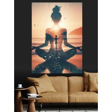 Yoga Yapan Kadın Dekoratif Kanvas - Mdf Ahşap Tablo