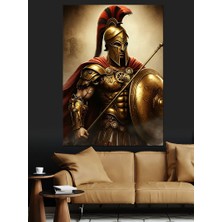 Kalkanlı Spartalı Dekoratif Kanvas - Mdf Ahşap Tablo