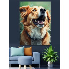 Gülen Köpek Dekoratif Kanvas - Mdf Ahşap Tablo