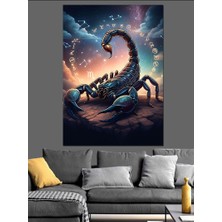 Astrolojik Akrep Burcu Figürü Dekoratif Kanvas - Mdf Ahşap Tablo