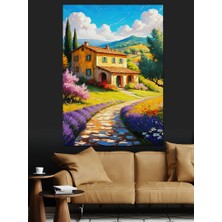 Toskana'da Güzel Bir Ev Dekoratif Kanvas - Mdf Ahşap Tablo