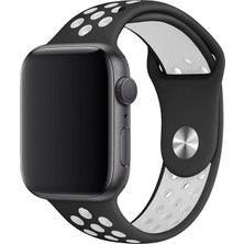 Apple Watch Series 9 41 mm Fileli Kordon Siyah-Beyaz