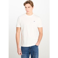 Regular Fit Normal Kesim Bisiklet Yaka Pamuklu Beyaz Tişört