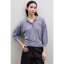 Puantiye Desenli Polo Yaka Kazak