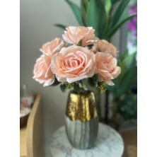 Yapay Çiçek 7li Gül Demeti 40*30 cm  Büyükboy Yavruağzı