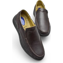 9575 Ortopedik Taban Siyah Hakiki Deri Erkek Ayakkabı Yazlık Mevsimlik