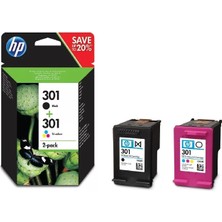 Hp N9J72AE (301) Sıyah/uc Renklı 2 Lı Paket Murekkep Kartusları 190/165 Sayfa
