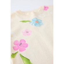 Kız Çocuk Çiçek Baskılı T-Shirt