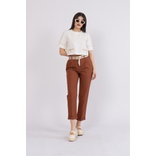 Çift Kemer Detaylı, Duble Paça, Çift Cepli Basic Trend Pantolon 30223
