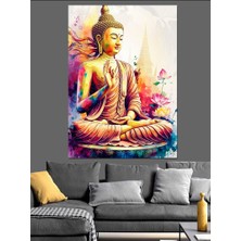 Meditasyon Buda Dekoratif Kanvas - Mdf Ahşap Tablo