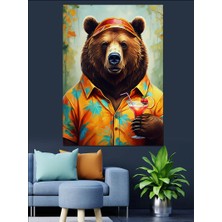 Hawaii Ayısı Dekoratif Kanvas - Mdf Ahşap Tablo