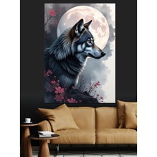 Gece Kurt Uluması Dekoratif Kanvas - Mdf Ahşap Tablo