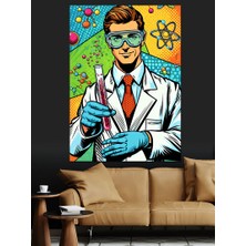 Bilim Adamı Dekoratif Kanvas - Mdf Ahşap Tablo
