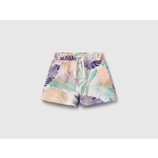 Benetton Kız Çocuk G Desenli Şort 35UJC903F-25Y-001