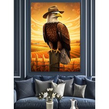 Tarladaki Kartal Dekoratif Kanvas - Mdf Ahşap Tablo
