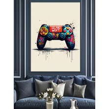 Renkli Joystick Tasarımı Dekoratif Kanvas - Mdf Ahşap Tablo