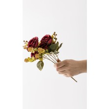 Yapay Gül Demeti 30  cm  6 Dal Kırmızı