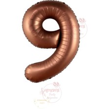 Rönesans 9 Yaş Kahverengi Rakam Folyo Balon