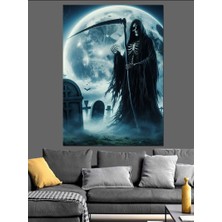 Ay Işığında Azrail Dekoratif Kanvas - Mdf Ahşap Tablo