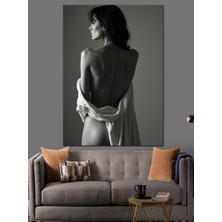 Sırtı Dönük Nü Kadın Dekoratif Kanvas - Mdf Ahşap Tablo