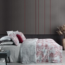 Sarev Rostov King Size  Pamuk Saten "300 Tc" Nevresim Takımı Gri