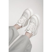 Ollie Orijinal Kriste Bell Ithal Özel Seri Taş Detaylı Kadın Spor Ayakkabı Beyaz