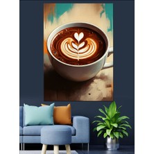 Latte Art Kahve Dekoratif Kanvas - Mdf Ahşap Tablo