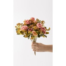 Yapay Gül Demeti 30  cm  6 Dal Açık Pembe