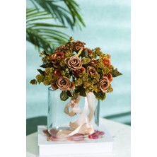 Yapay Gül Demeti 30  cm  6 Dal Kahverengi