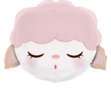 Pembe Kuzu Folyo Balon 50 x 52  cm