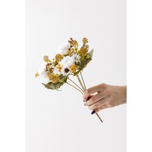Yapay Gül Demeti 30  cm  6 Dal Beyaz