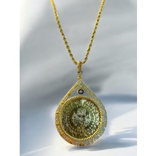 Nisâ Sultan Gremse Altın Çerçeveli Kadın Kolye (Altın Kaplama)